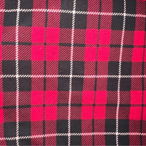 Lauren Ralph Lauren sz S red & black plaid ruffle front long sleeve knit blouse - Picture 10 of 12